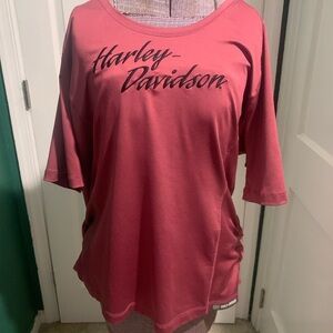 Harley-Davidson Women's Coral Pink Logo Short Sleeve Tee